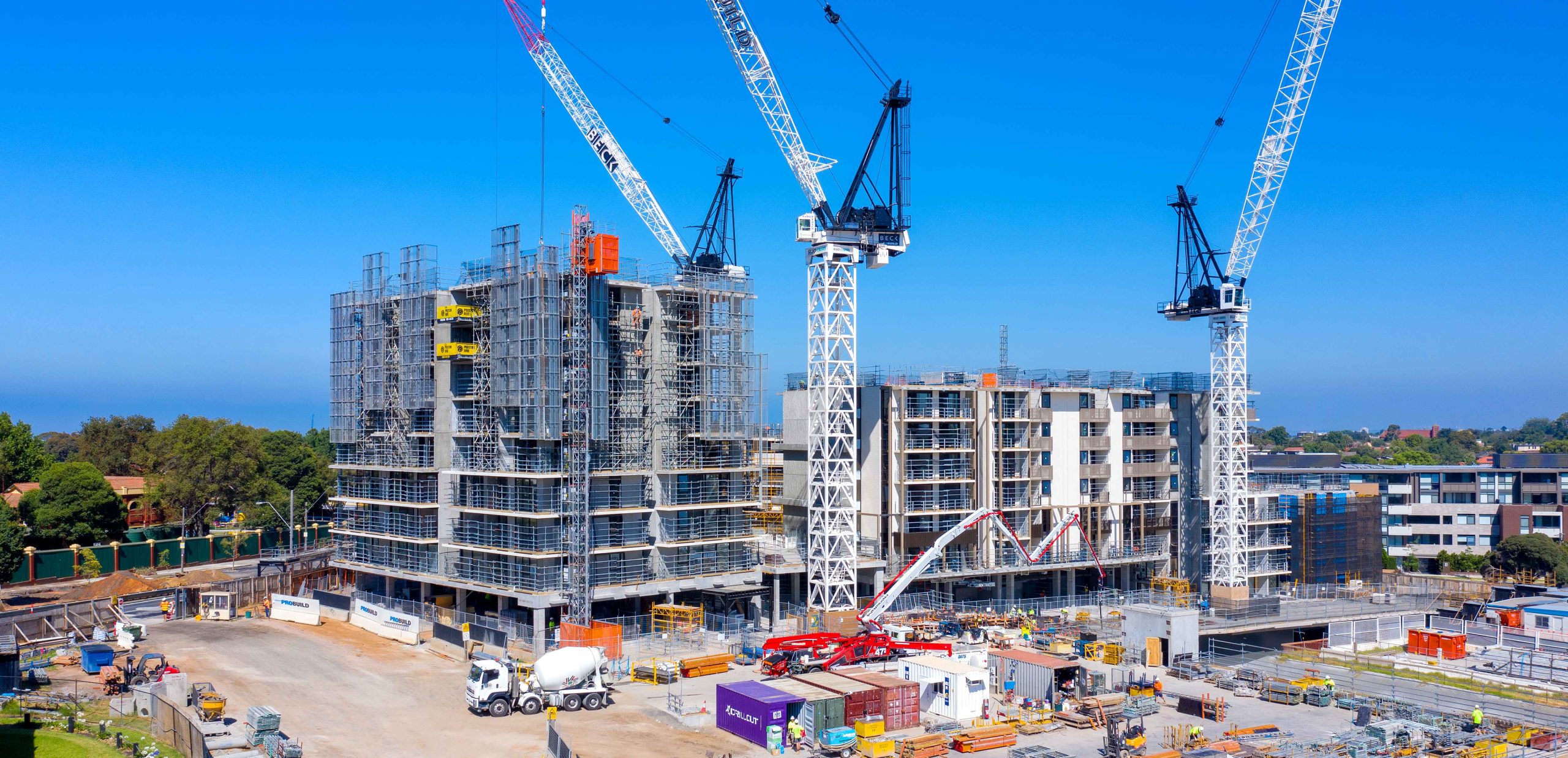 A time-lapse video capturing the construction progress at a site.