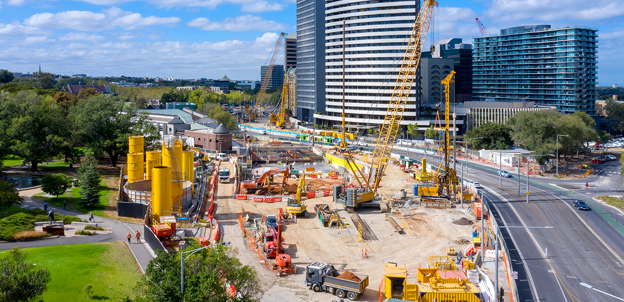 Image of a construction site setup for creating a time-lapse video.
