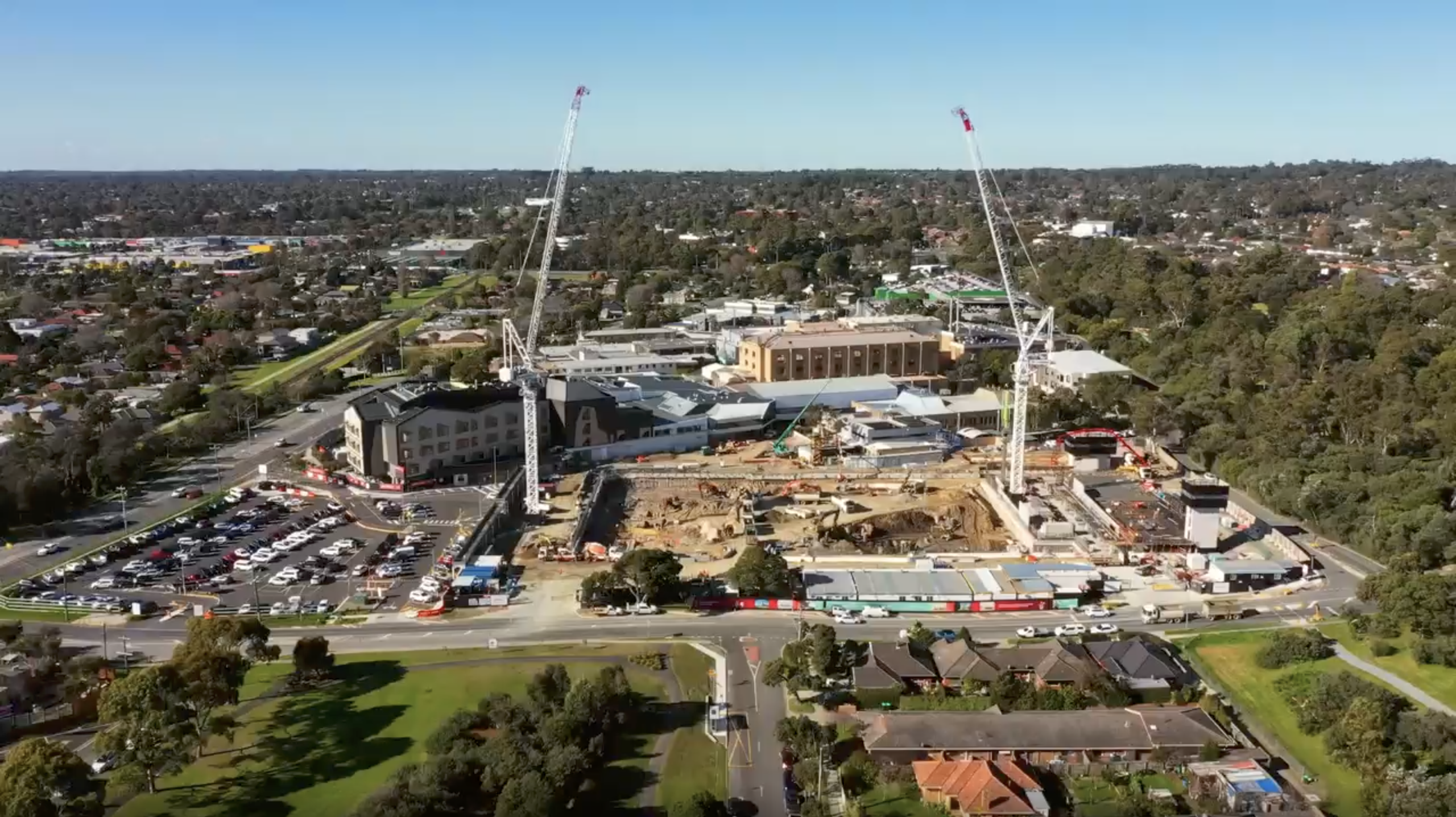 Construction progress photography at Frankston Hospital