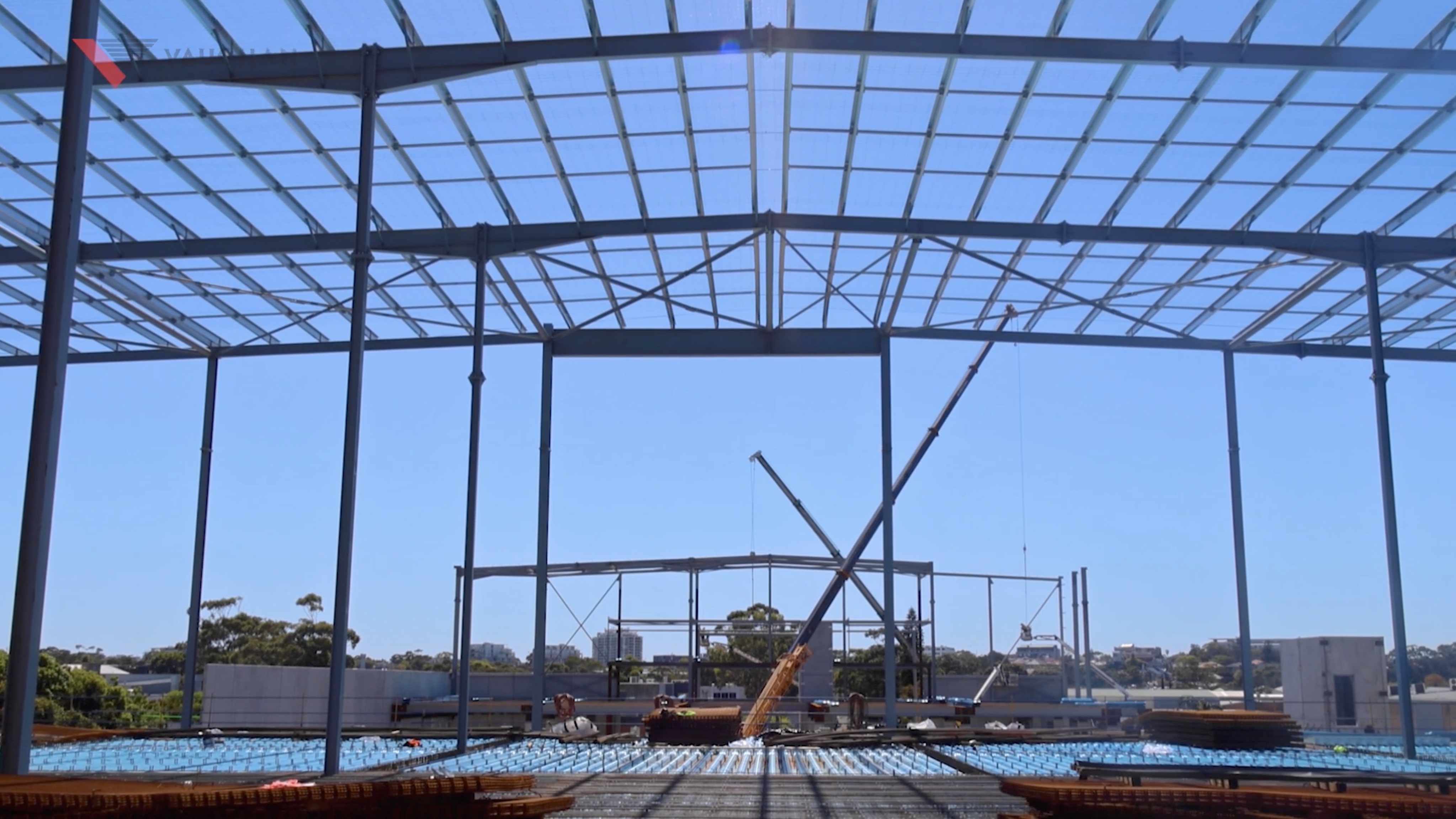 Construction Videographer. image showcasing concrete construction progress